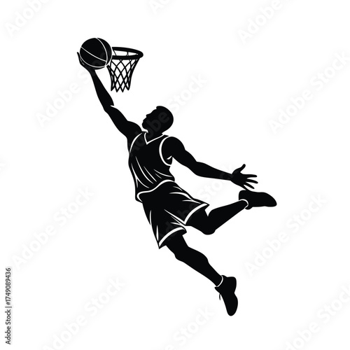 Basketball Player Dunking Silhouette sport game