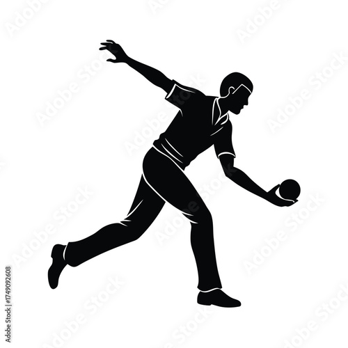 Silhouette of a man bowling a ball bowler sport