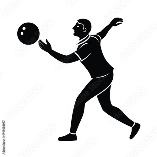 Silhouette of a man throwing a bowling ball bowler