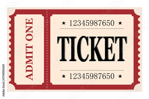 Vector empty ticket template. Isolated modern coupon mockup for travelling, movie, theater, airplane. Blank white tickets, icon. Concert, festival, event admit layouts.