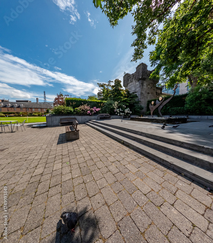 The beautiful Dublin Castle gardens in Ireland