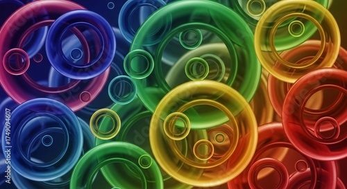 Abstract Colorful Circular Shapes Background with Modern Creative Design