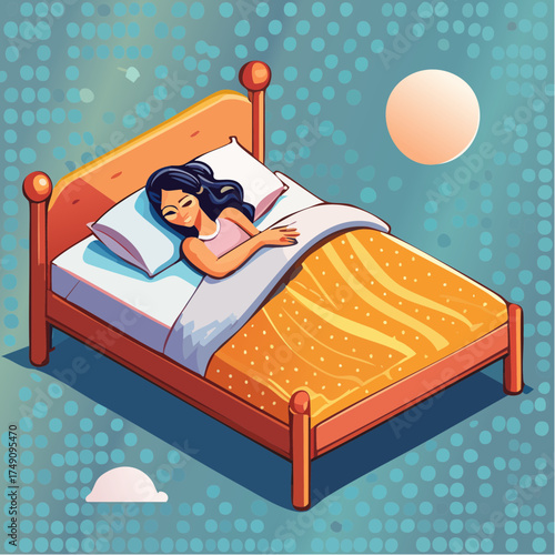woman sleeping on bed with blanket and pillow