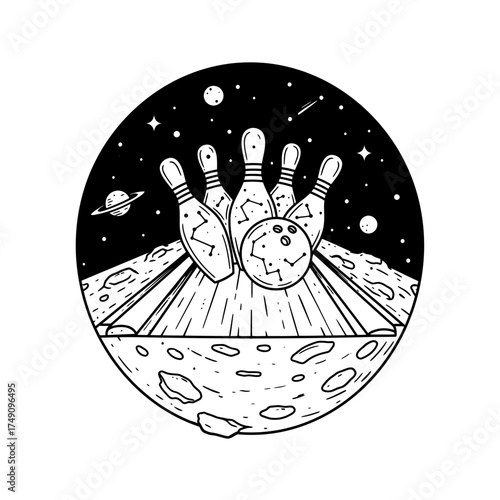 Cosmic Bowling on the Moon Space Bowling