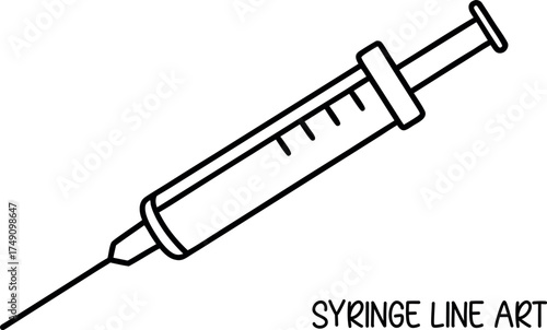 syringe outline vector, syringe black silhouette vector, syringe line art