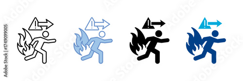 Evacuation Icon Set Multiple Style Collection