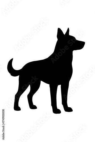 Dog silhouette image on white background