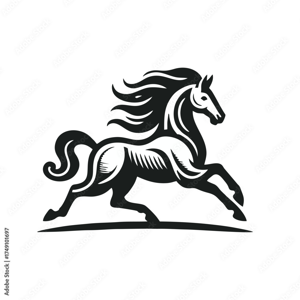 Obraz premium Running Horse Vector Silhouette