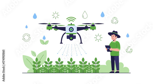 Precision Agriculture: Modern Farmer Using Drone Technology for Sustainable Farming Practices