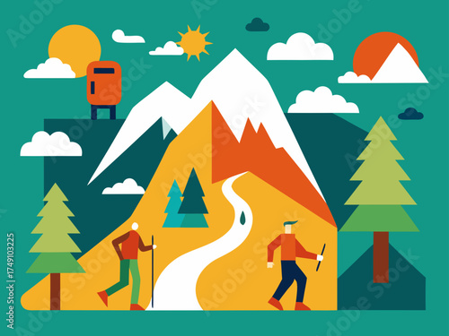 Mountain Adventure Hiking Collage