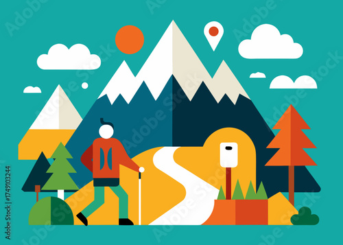 Mountain Hiking Adventure Collage