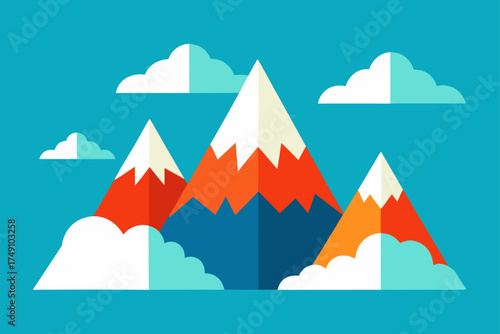 Mountain Peaks With Clouds Collage
