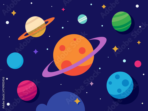 space galaxy planets stars collage