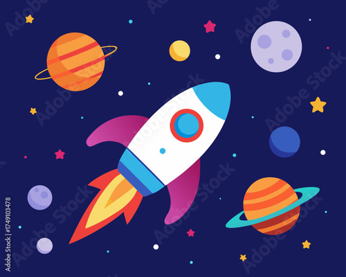 space rocket galaxy stars collage