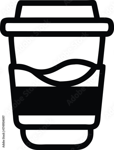 Coffee icons. Linear coffee cup icons.