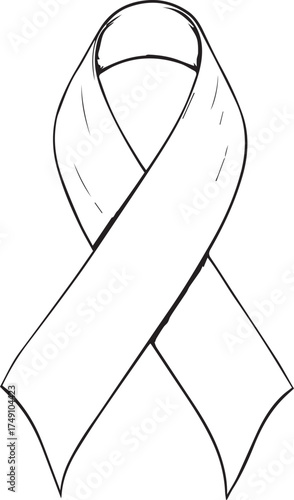 Awareness Symbol of Hope: An emblematic representation of support and solidarity, this elegant awareness ribbon serves as a visual symbol.
