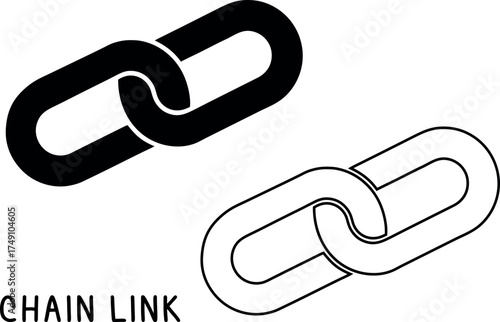 link silhouette vector, chain link line art, chain black symbol
