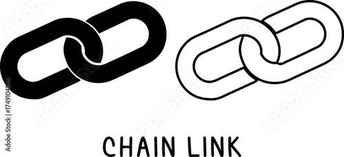 link silhouette vector, chain link line art, chain black symbol