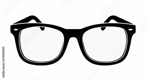 Black silhouette of hipster style eyeglasses