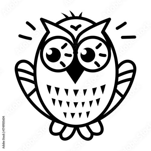 A doodle style icon showing an owl