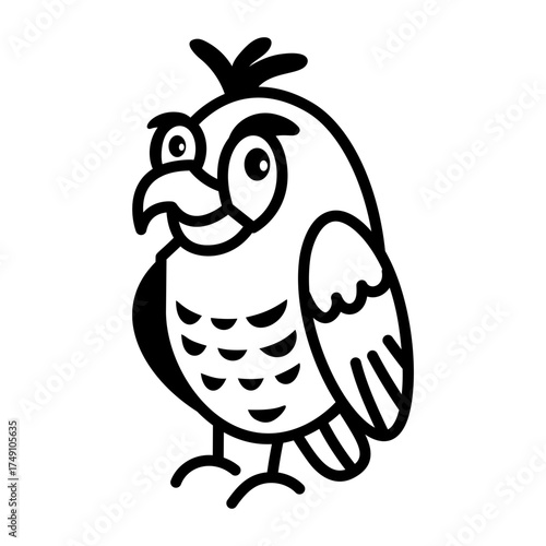 A doodle style icon showing an owl