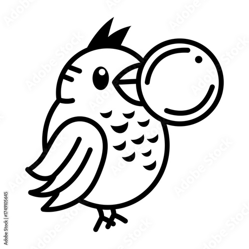 A drawing style icon showing blowing bubble