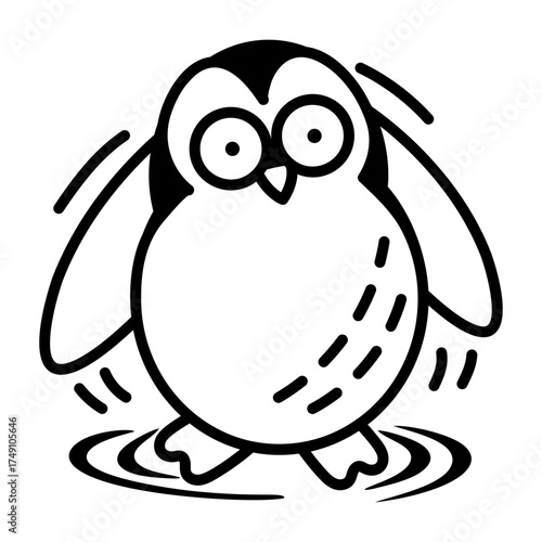 A doodle style icon showing an owl