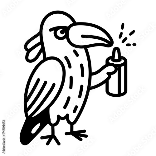 A doodle style icon showing an owl