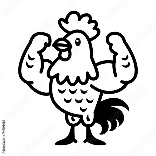 A doodle style icon showing rooster
