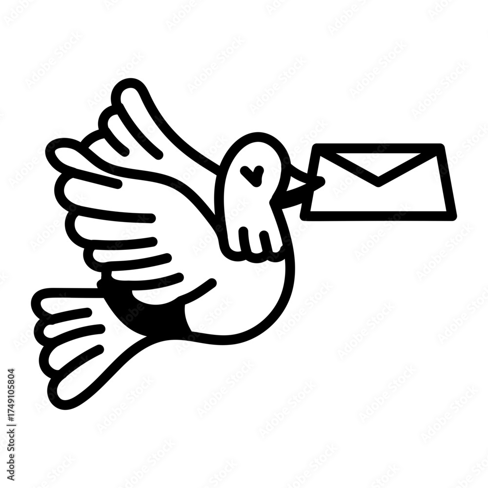 Obraz premium A doodle style icon showing an owl