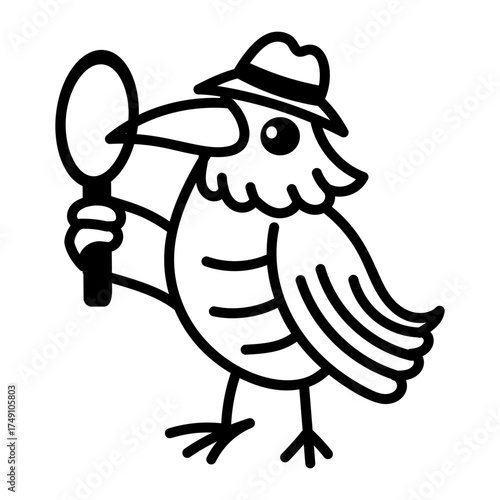 A doodle style icon showing an owl