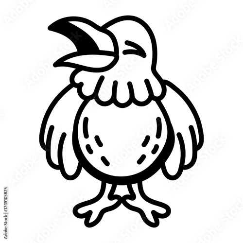 Hand drawn style icon depicting cock
