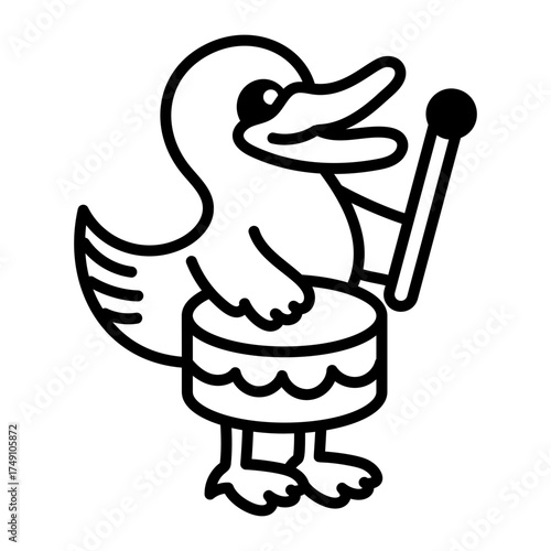 A sketchy style icon representing playing drum