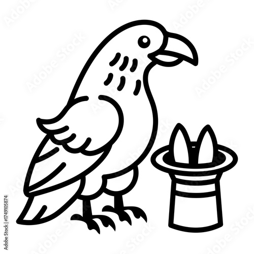 Hand drawn style icon depicting cock
