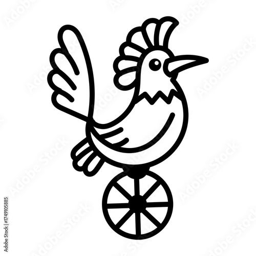 Hand drawn style icon depicting cock
