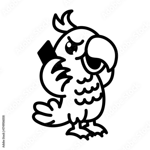 Hand drawn style icon depicting cock
