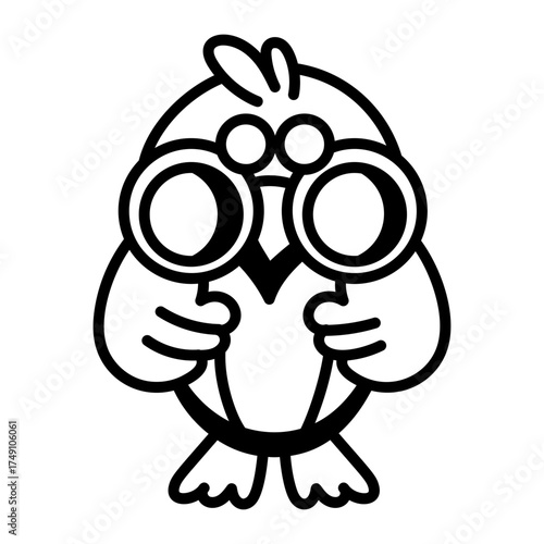 A sketchy style icon representing binoculars

