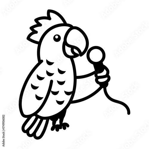 Hand drawn style icon depicting cock
