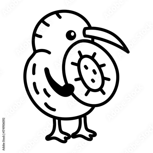 Hand drawn style icon depicting cock
