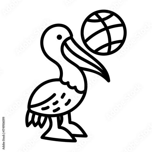 A doodle style icon showing pelican
