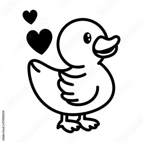 Hand drawn style icon depicting flamingo standing