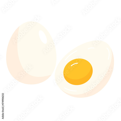Hard Boiled Eggs Cartoon Illustration
