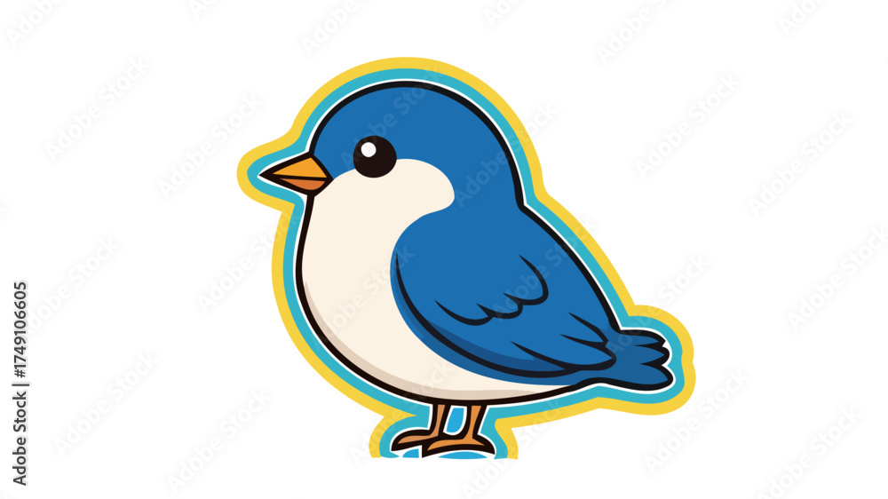 Obraz premium blue bird on a white background