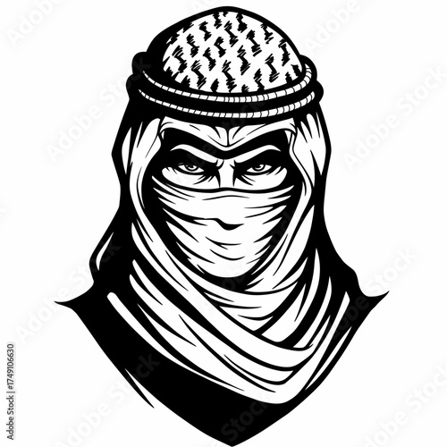 Desert Warrior in Keffiyeh and Ghutra