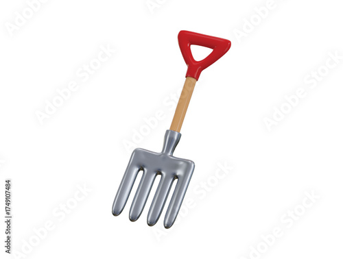 Rake icon 3d render concept of farmer gardening tools icon vector illustration