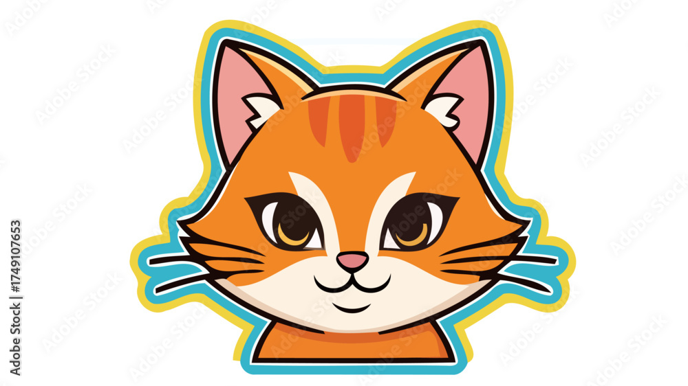 Obraz premium vector illustration of a orange cat