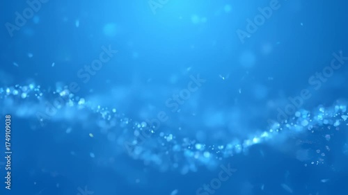 Abstract Blue Background With Floating Particles