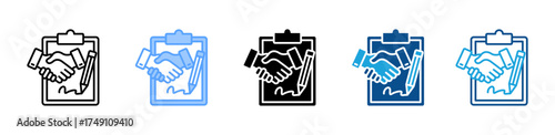 Handshake icon sheet multiple style collection