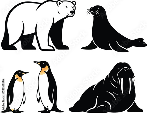 Vector art of arctic animals design
