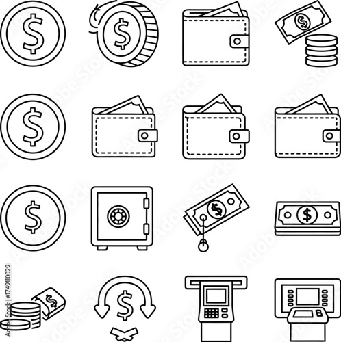 Vector art of money and finance elements
